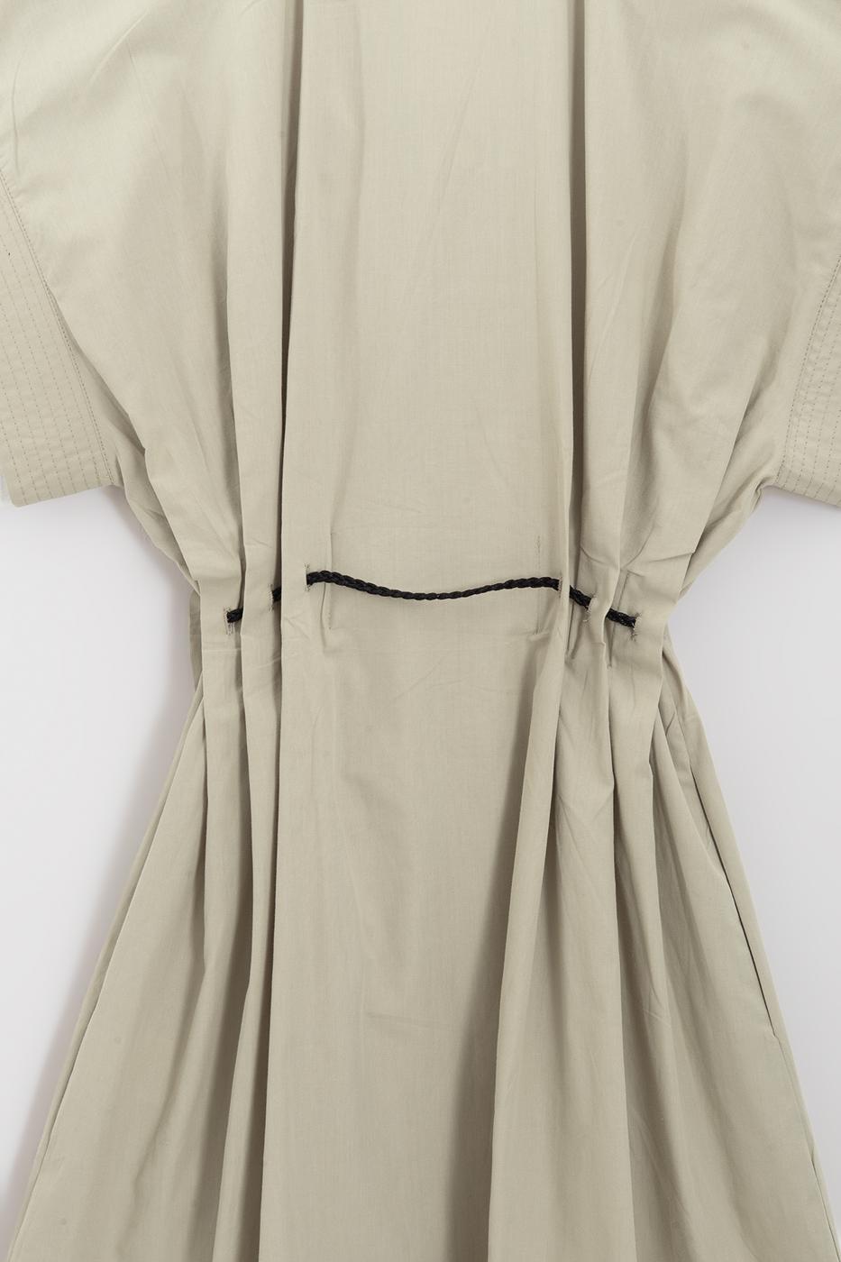 Zip-up Shirt Mini Dress Olive