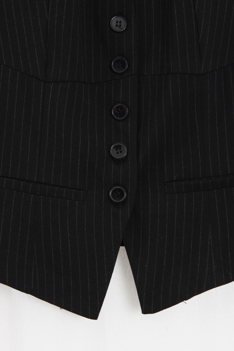 Fitted Vest with Button Detail Black