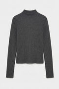 Ribbed High-Neck Top Grey