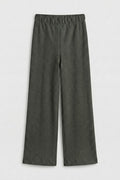 Ribbed Straight Cut Trousers Khaki