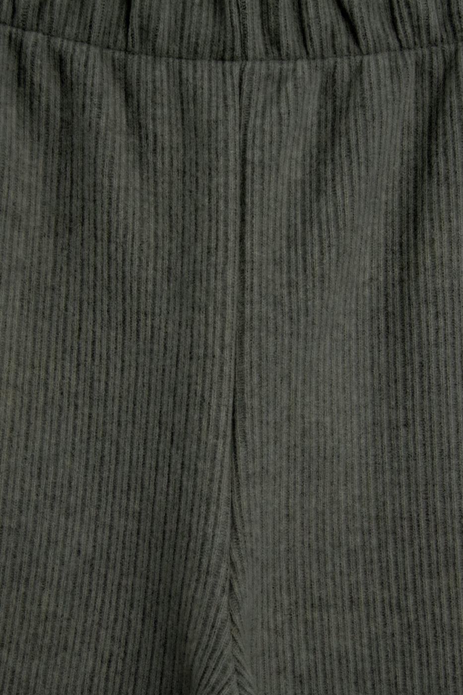 Ribbed Straight Cut Trousers Khaki