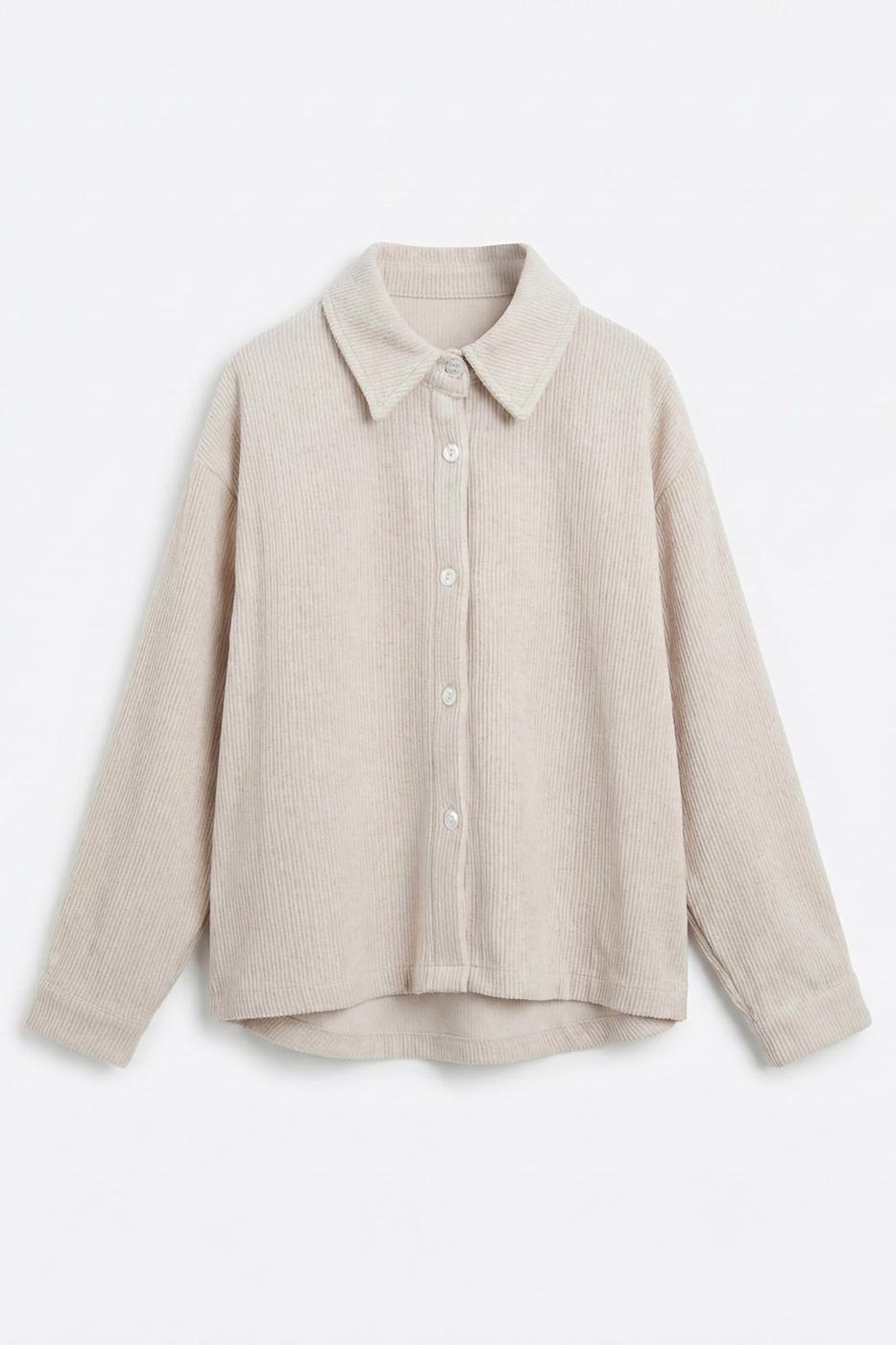 Corduroy Oversize Shirt Beige