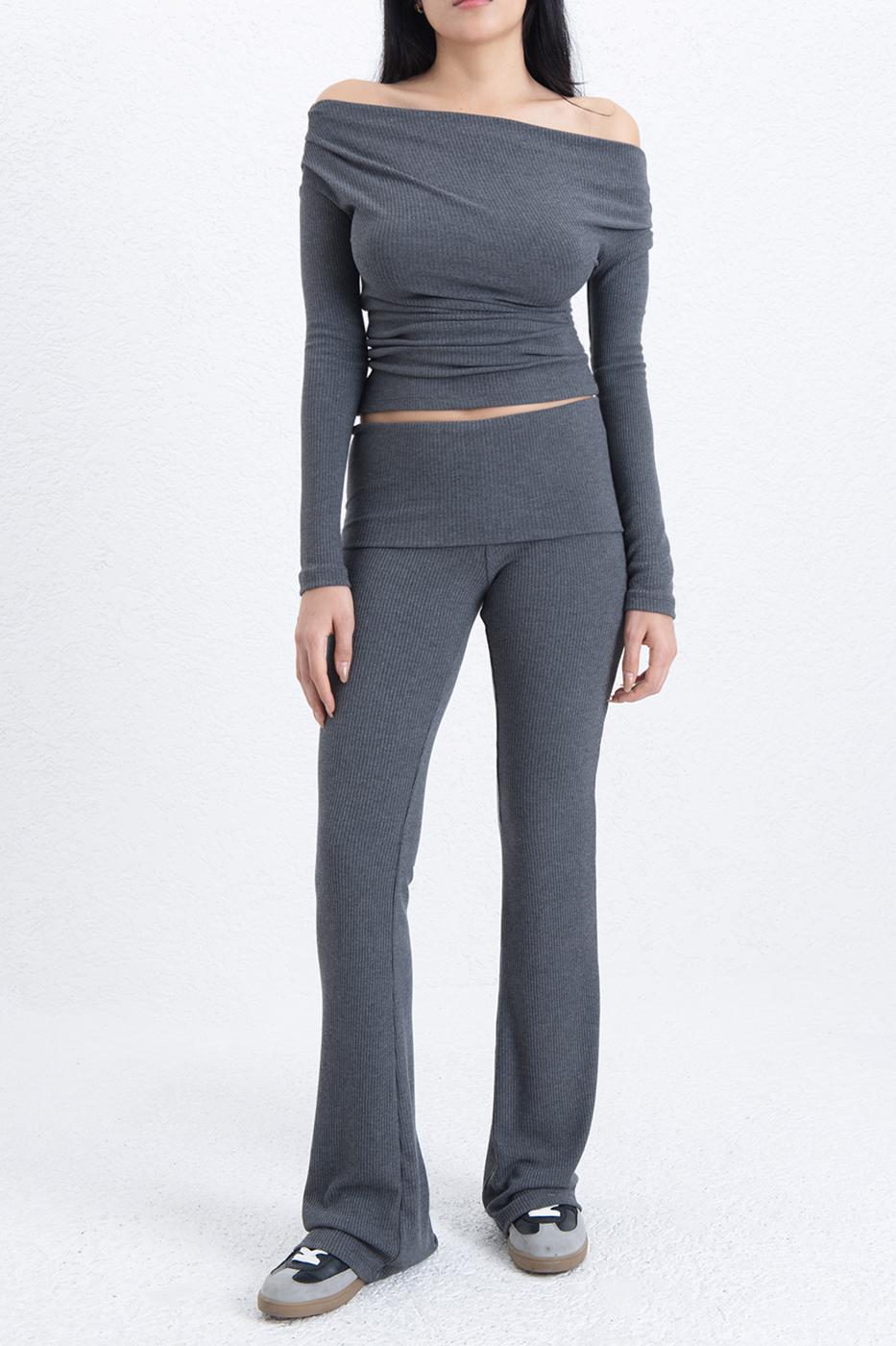 Corduroy Slim Fit Trousers Grey