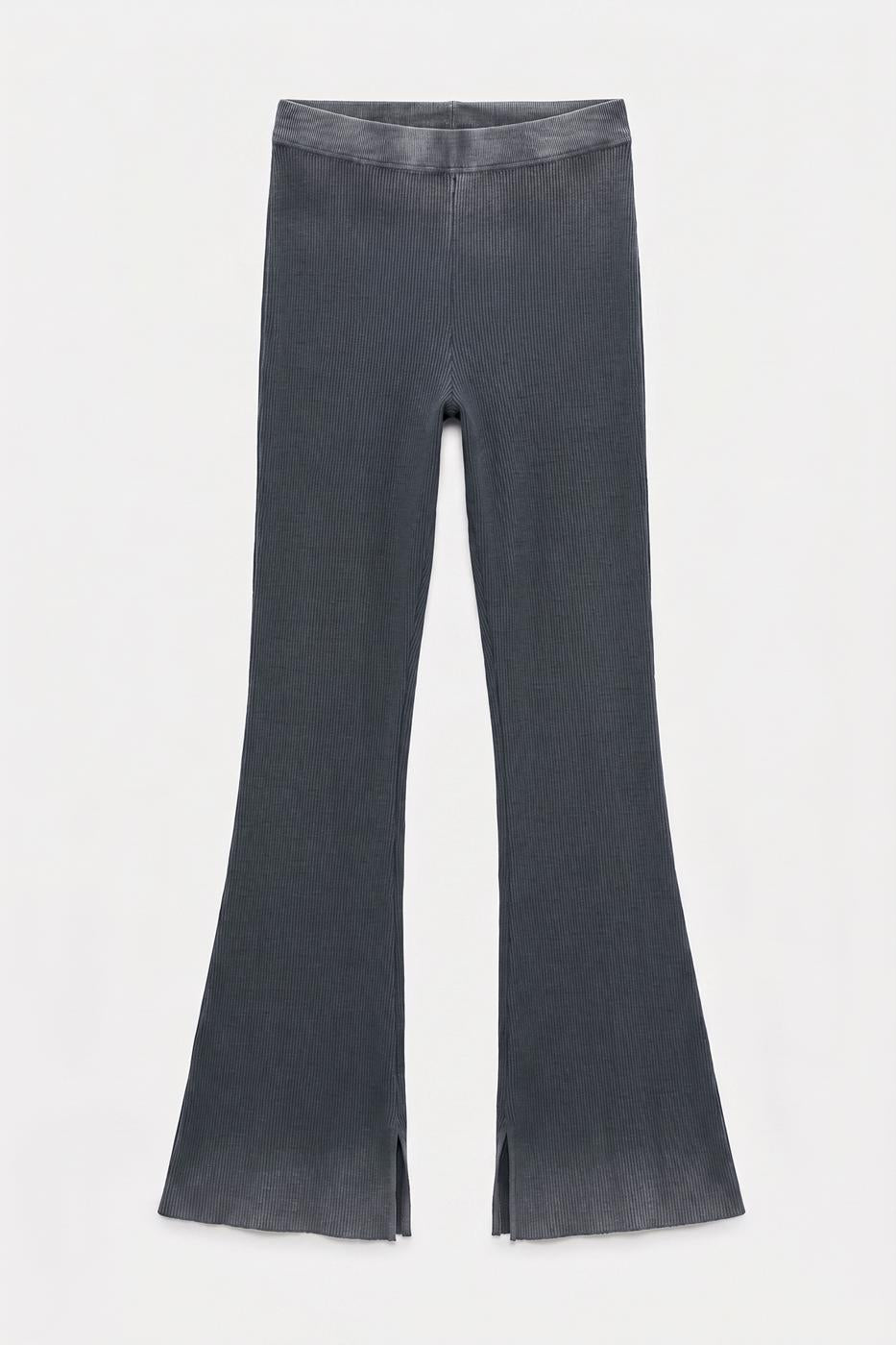 Ribbed Leggings Trousers Grey