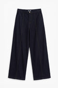 Wide Leg Denim Pants Navy
