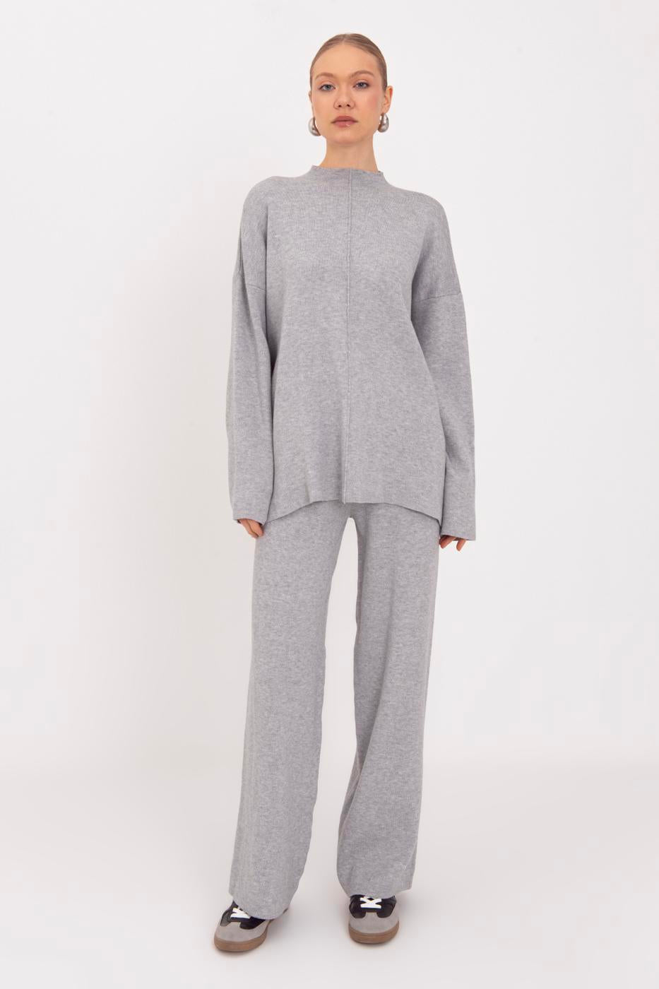 Wide Leg Knitted Trousers