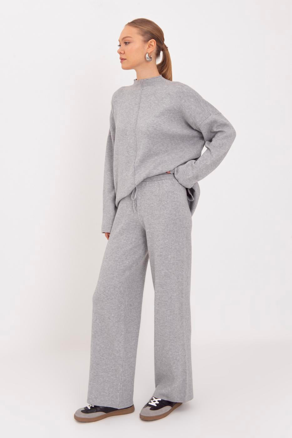 Wide Leg Knitted Trousers