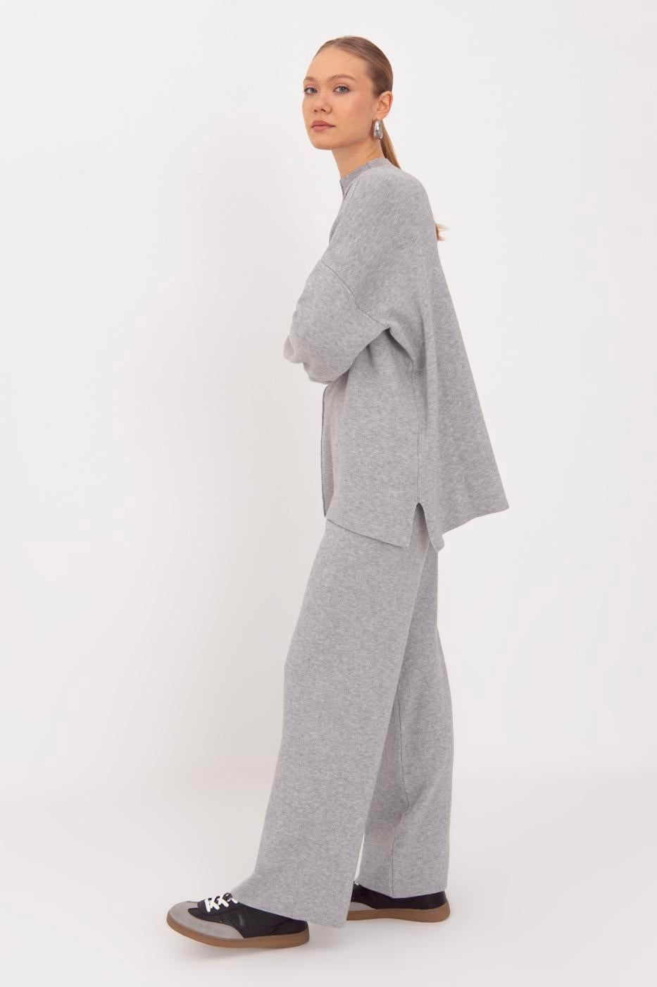 Wide Leg Knitted Trousers