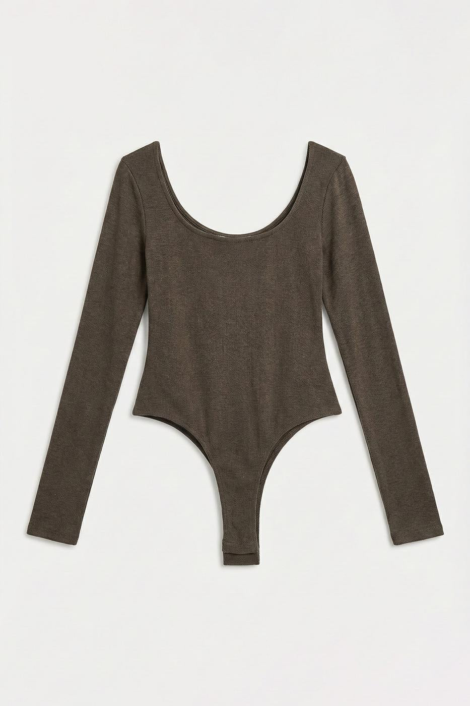 Wide Neck Bodysuit Khaki