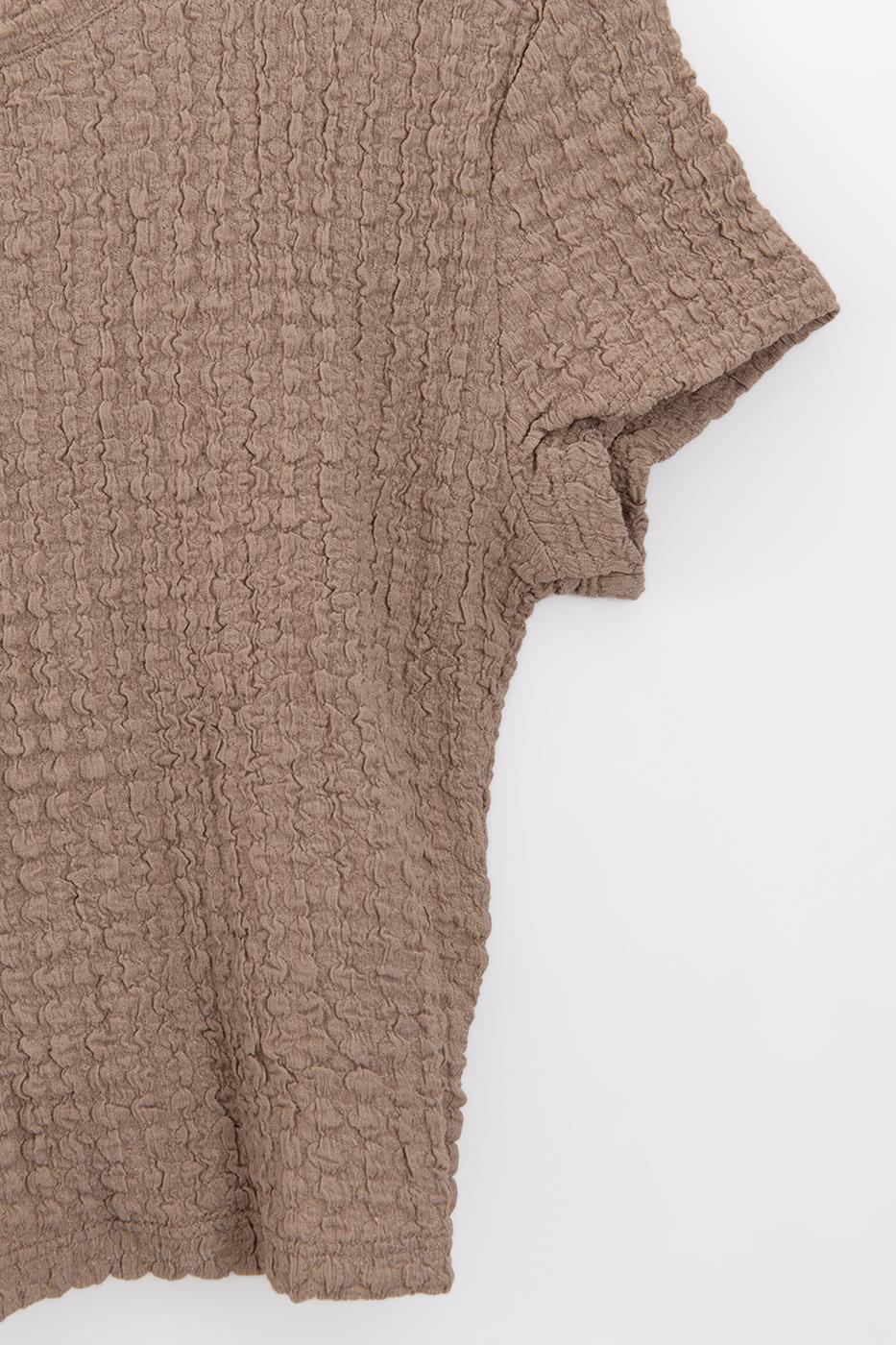 Textured Crop Top Beige