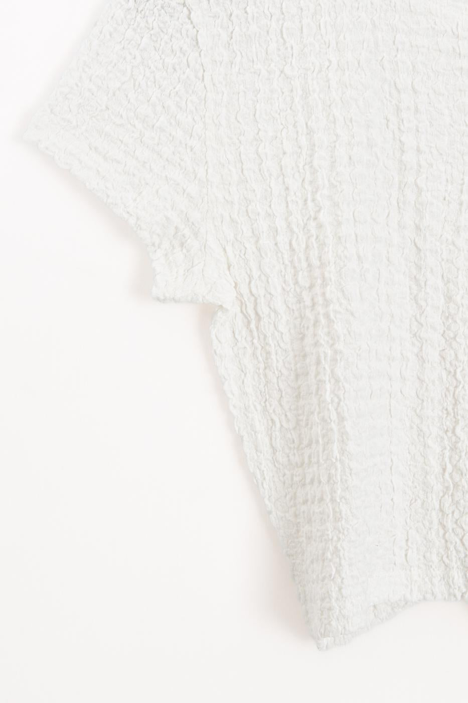 Textured Crop Top Off whıte