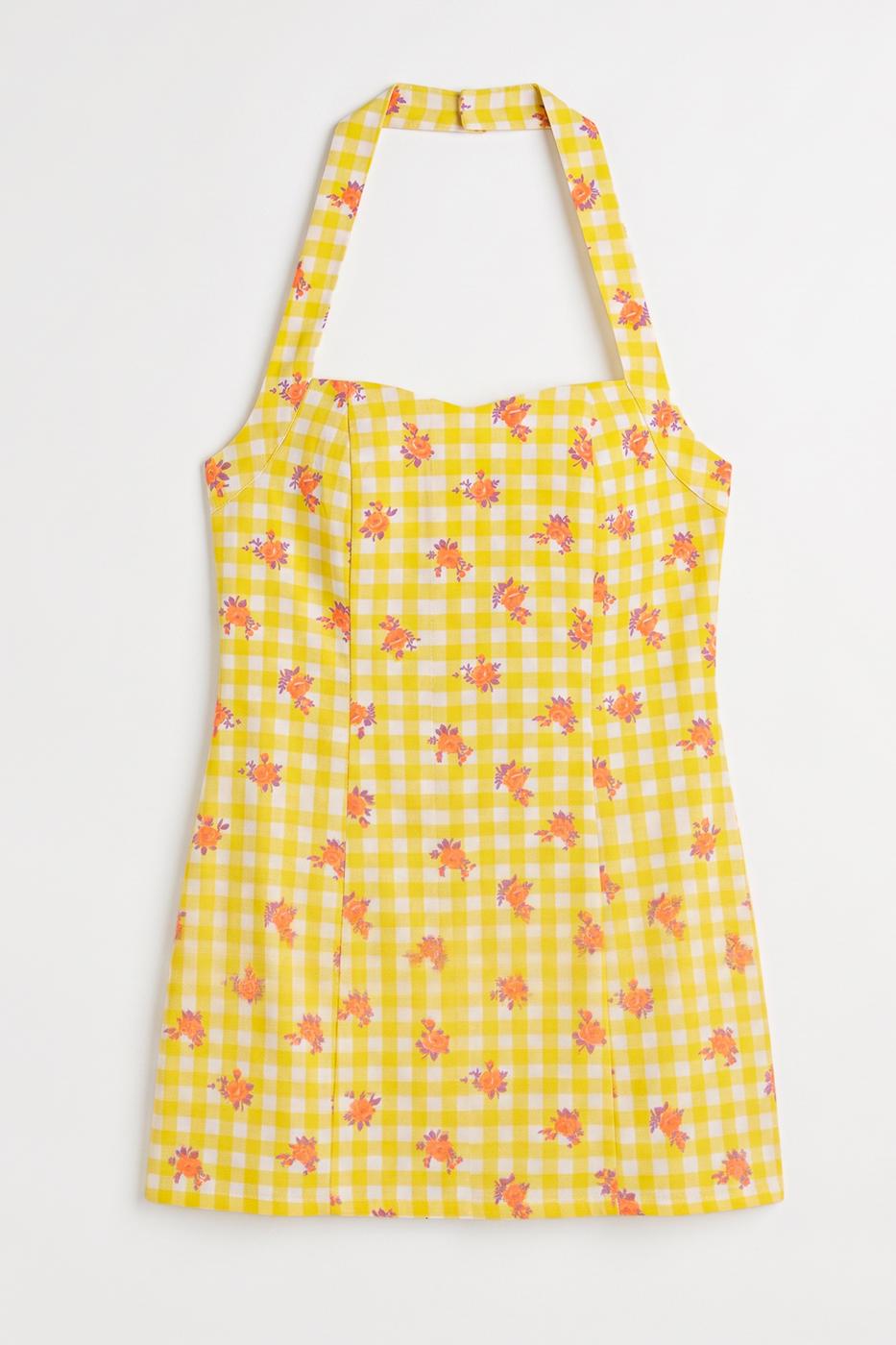 Halter Mini Dress Yellow