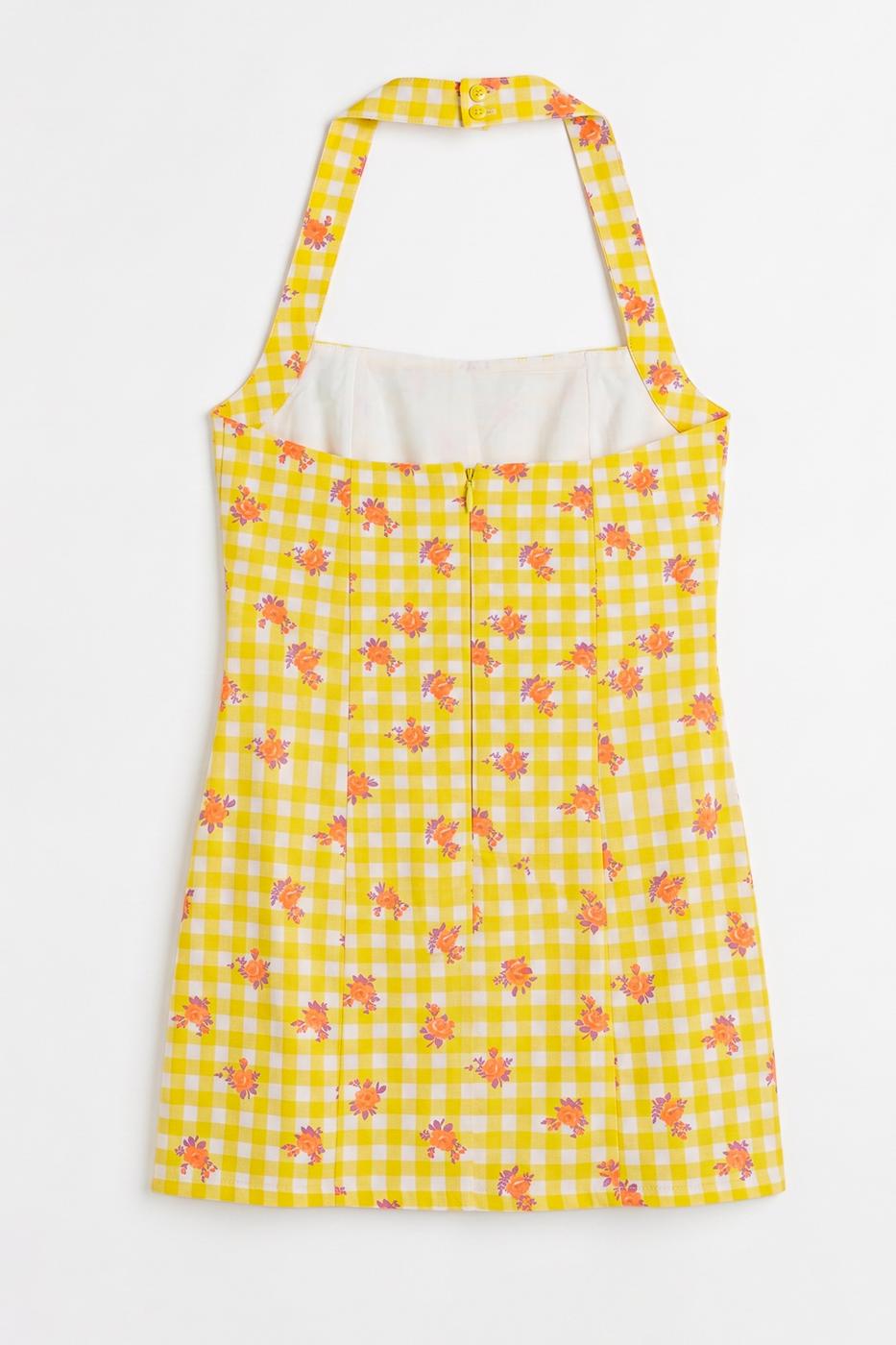 Halter Mini Dress Yellow