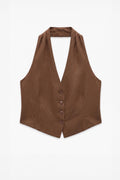 Halter Neck 100% Linen Vest