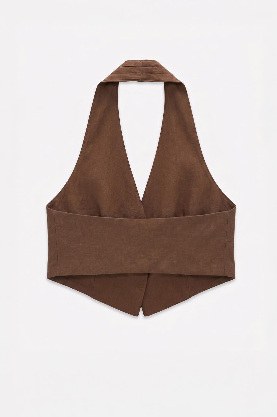 Halter Neck 100% Linen Vest