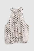 Halter Neck Draped Blouse Off whıte