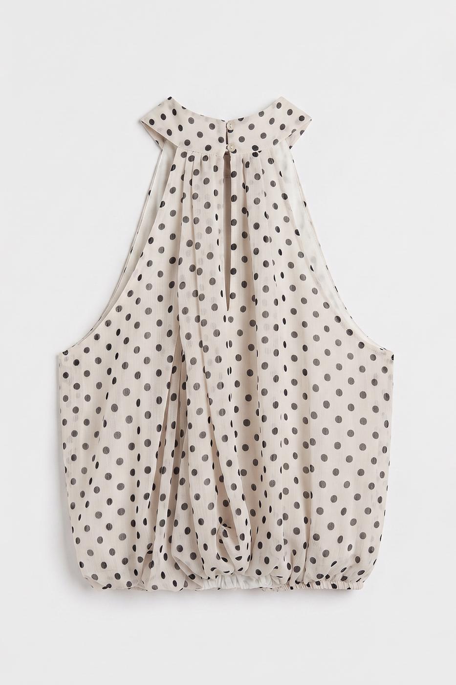 Halter Neck Draped Blouse Off whıte