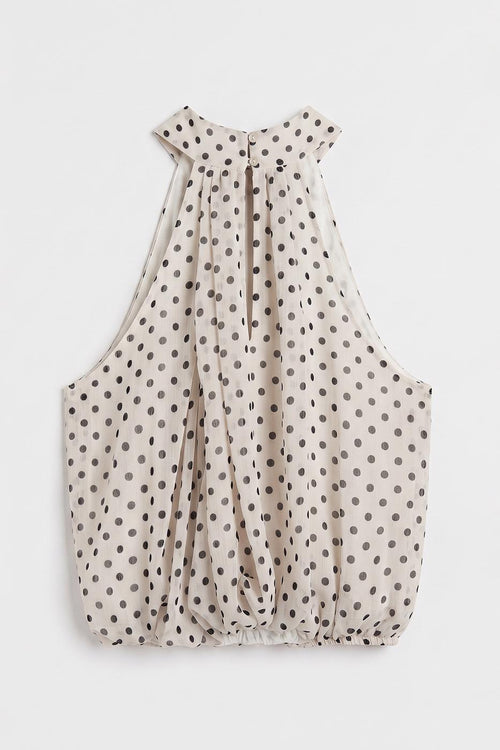 Halter Neck Draped Blouse Off whıte