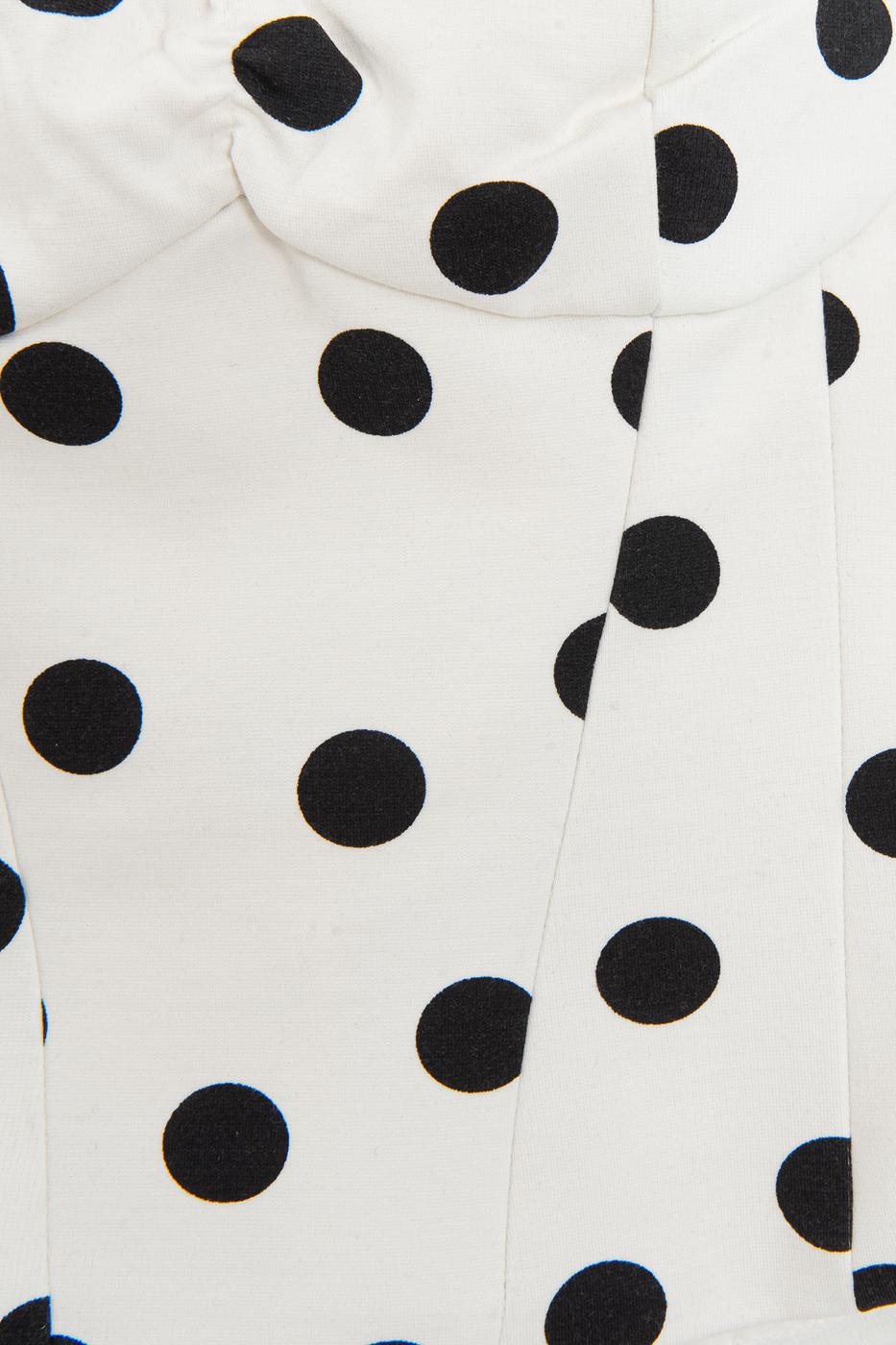 Halter Neck Polka Dot Top Ecru
