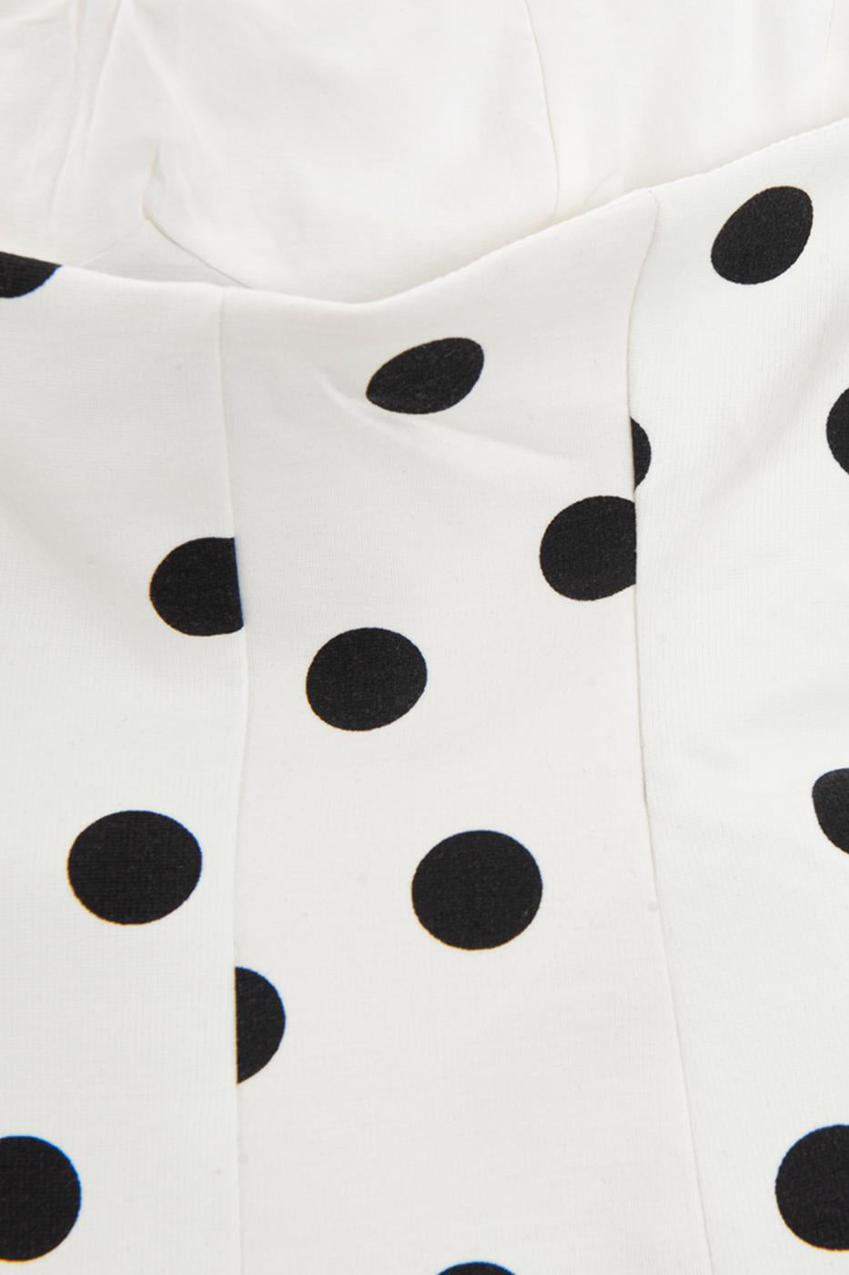 Halter Neck Polka Dot Top Ecru