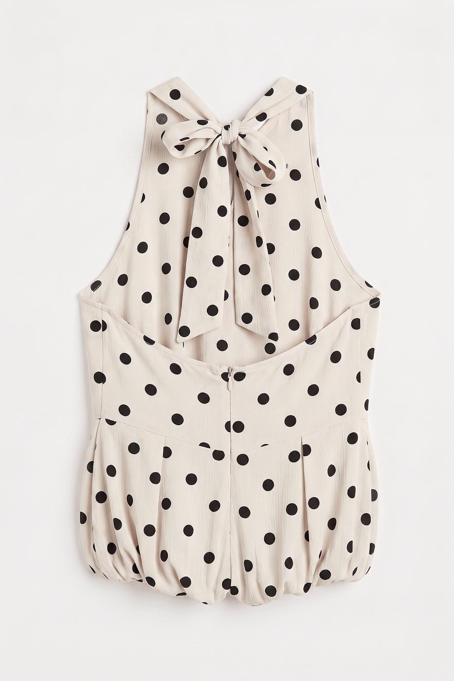 Halter Neck Balloon Blouse Ecru