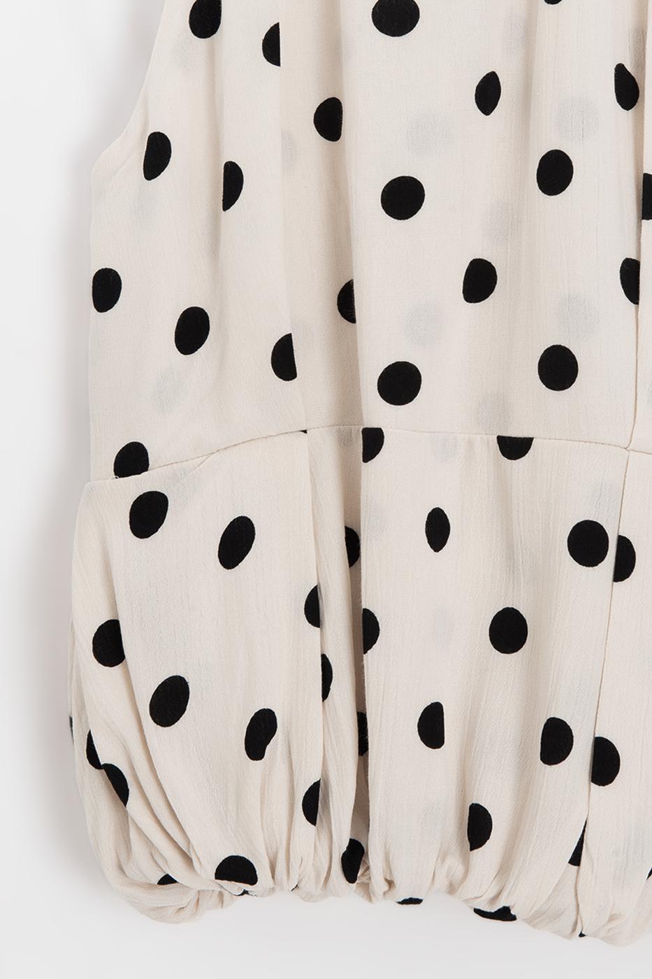 Halter Neck Balloon Blouse Ecru