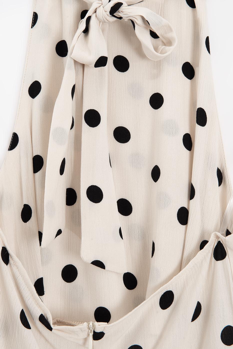 Halter Neck Balloon Blouse Ecru