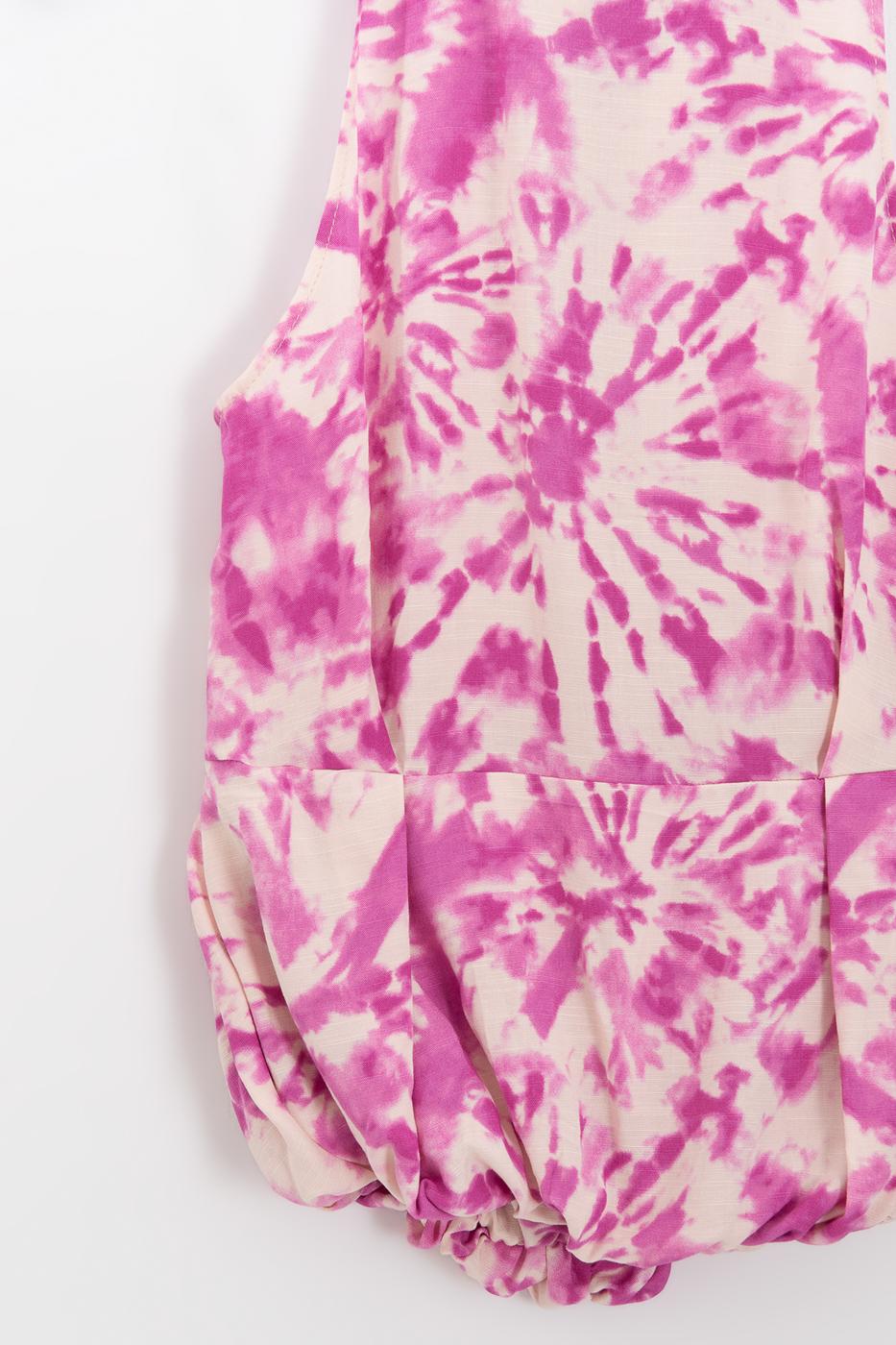 Halter Neck Linen Blend Balloon Blouse Pink