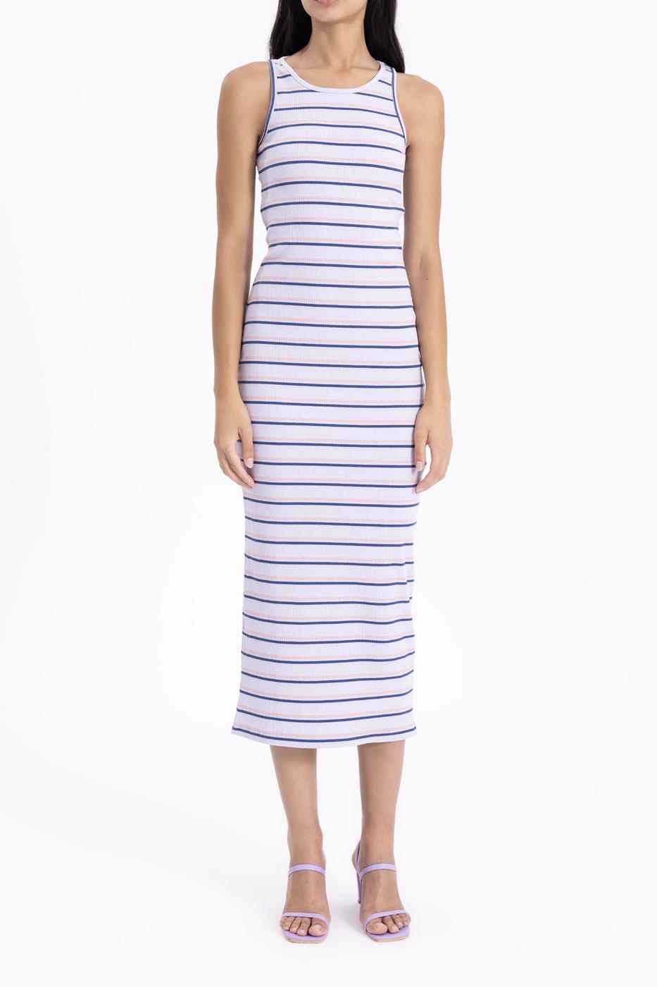 Halter Neck Midi Pencil Dress Lila
