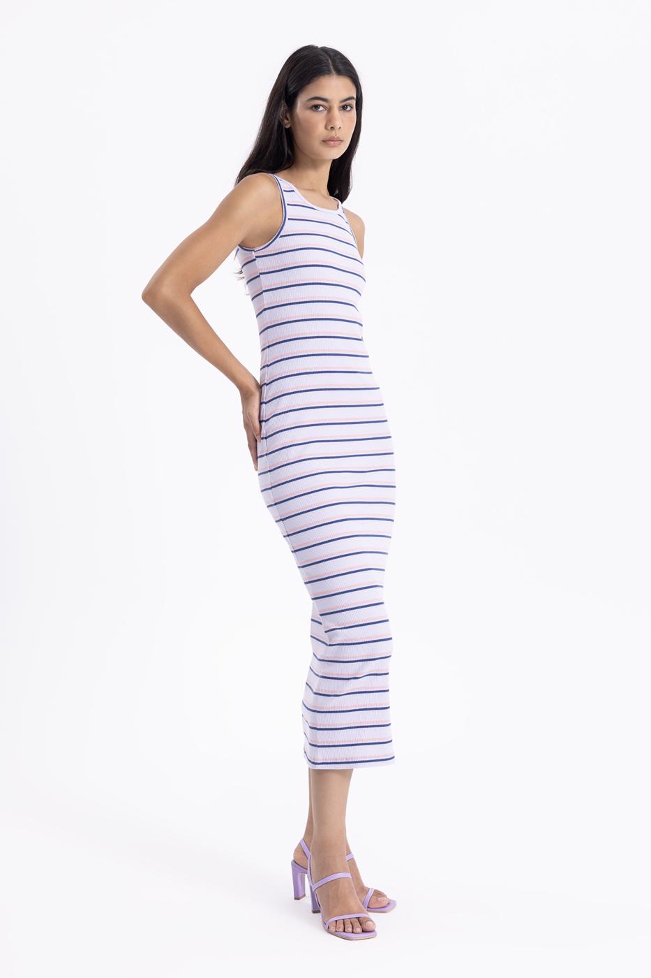Halter Neck Midi Pencil Dress Lila