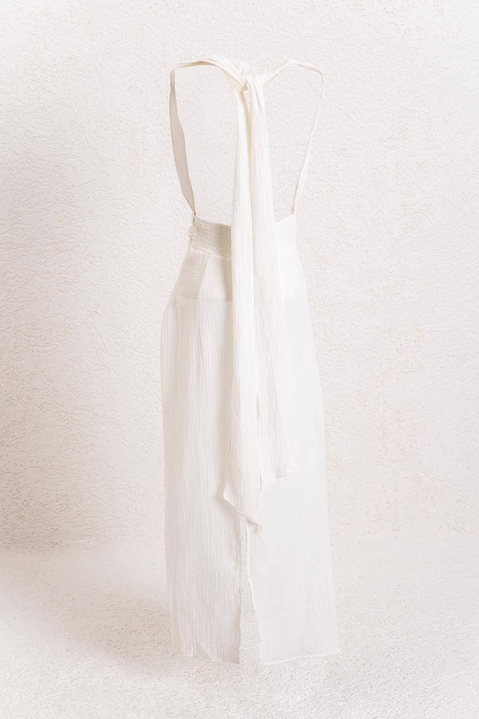 Helen Muslin Midi Dress White