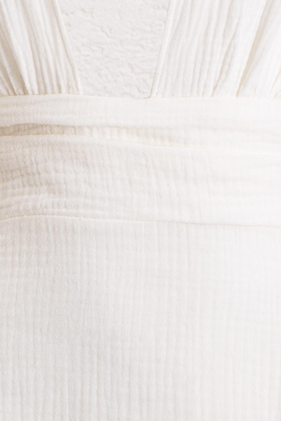 Helen Muslin Midi Dress White