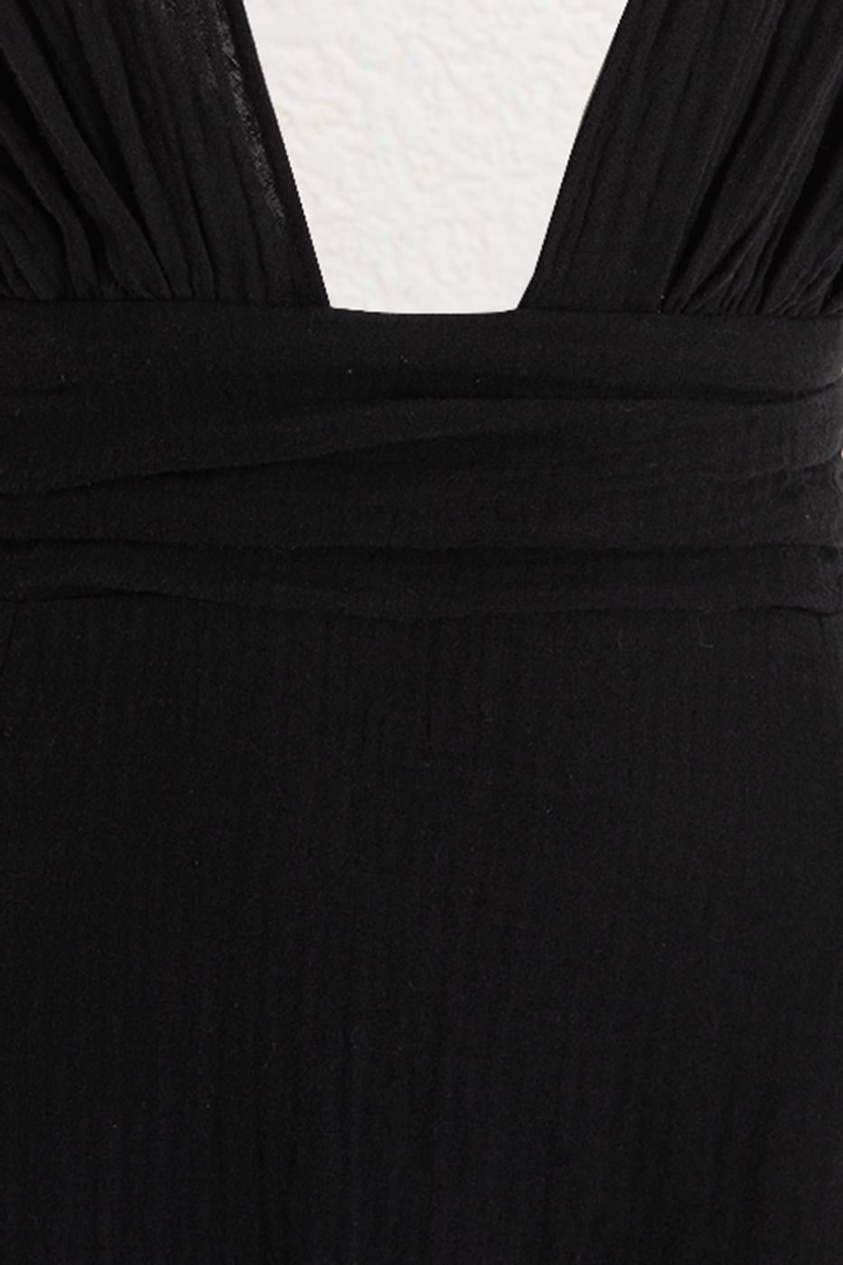 Helen Muslin Midi Dress Black