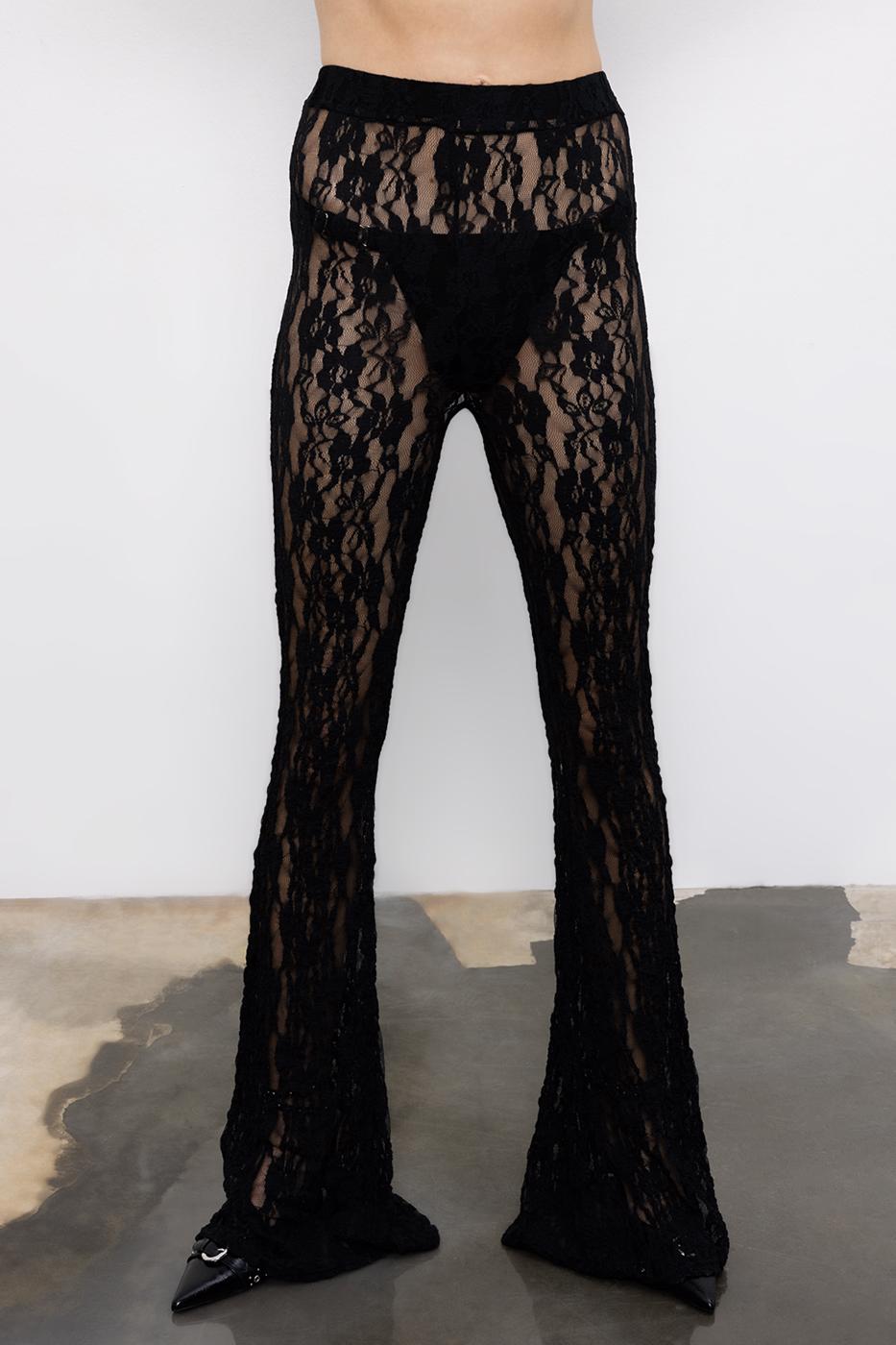 Spanish-style lace-up trousers Black