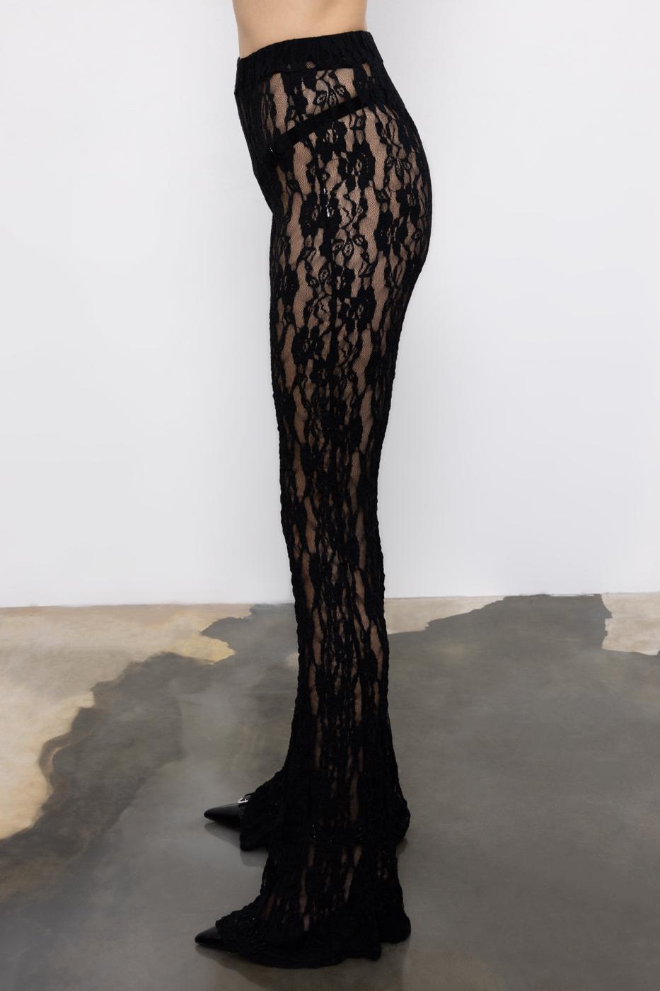Spanish-style lace-up trousers Black