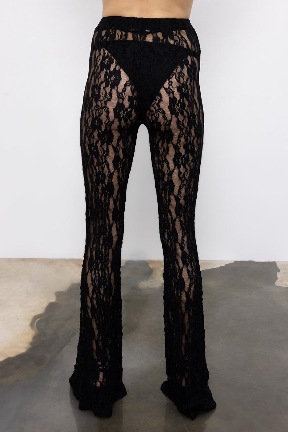 Spanish-style lace-up trousers Black