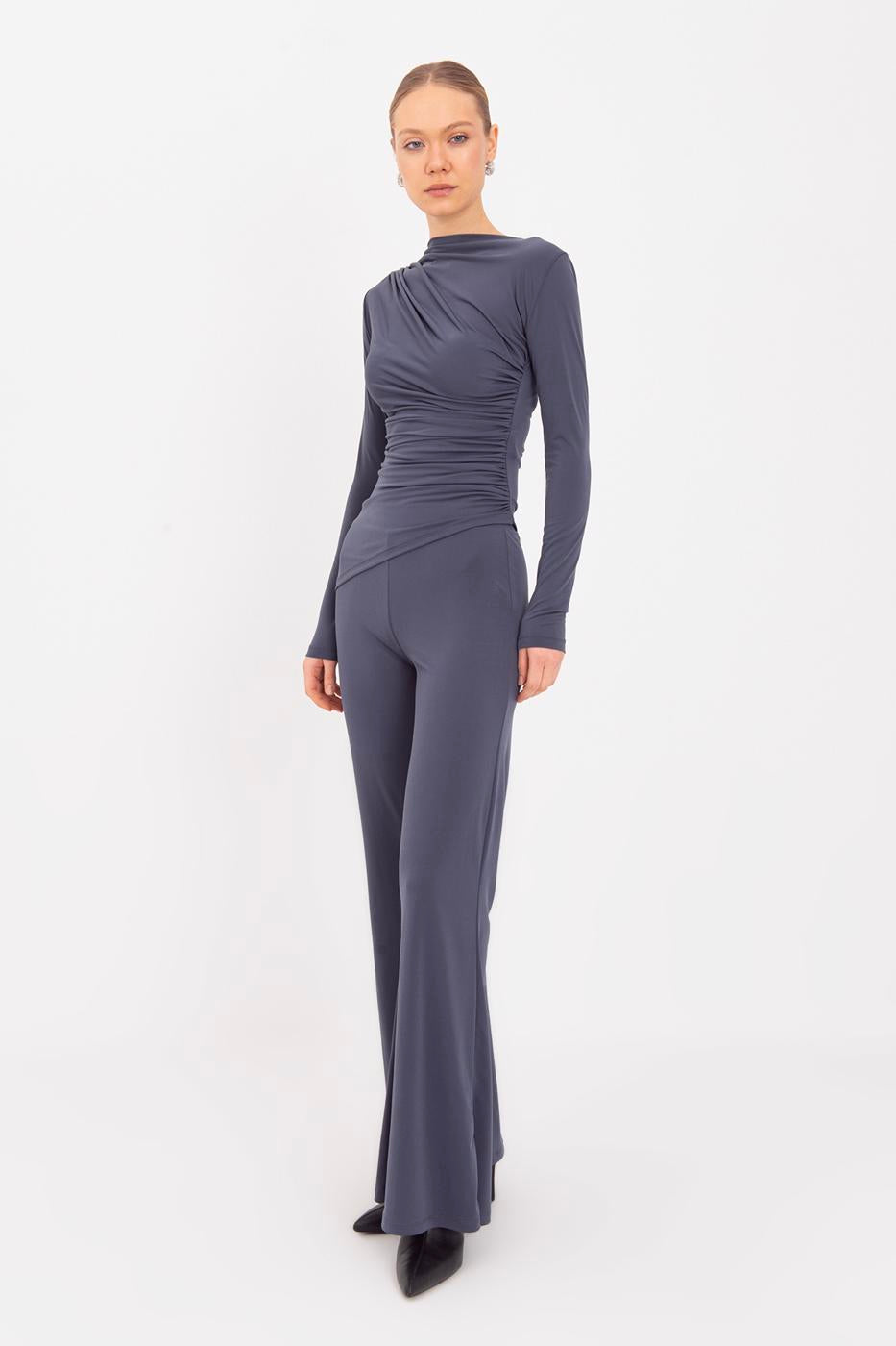 Flared Trousers Anthracite