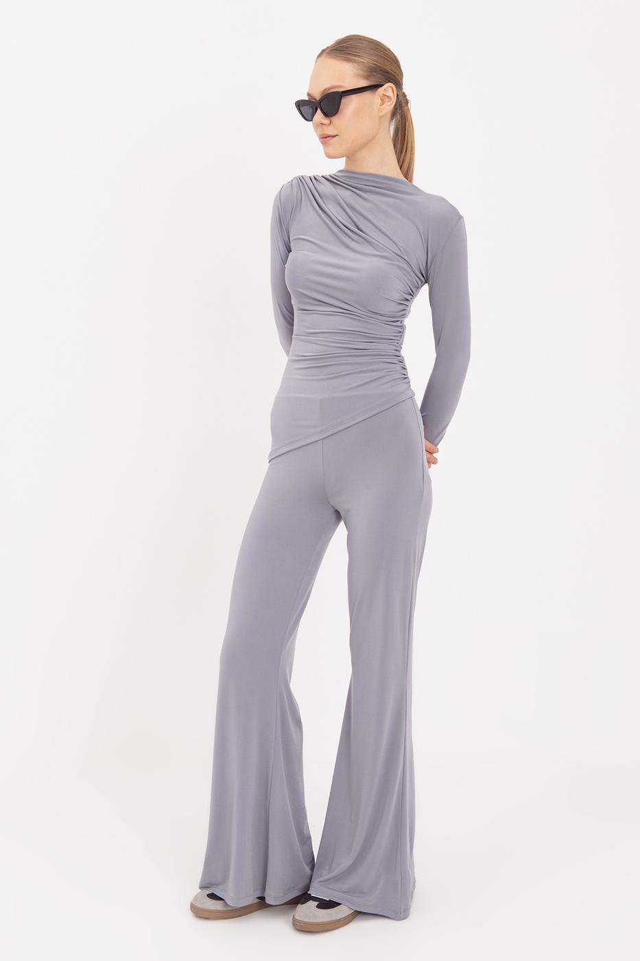 Flared Trousers Grey