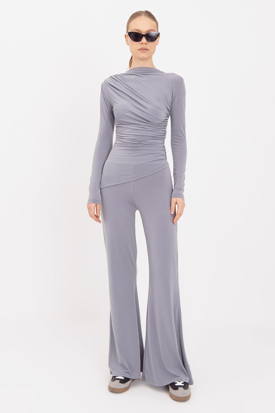 Flared Trousers Grey