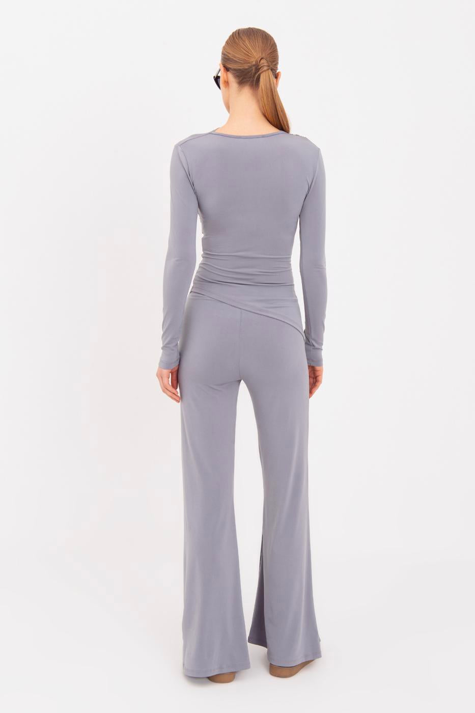 Flared Trousers Grey