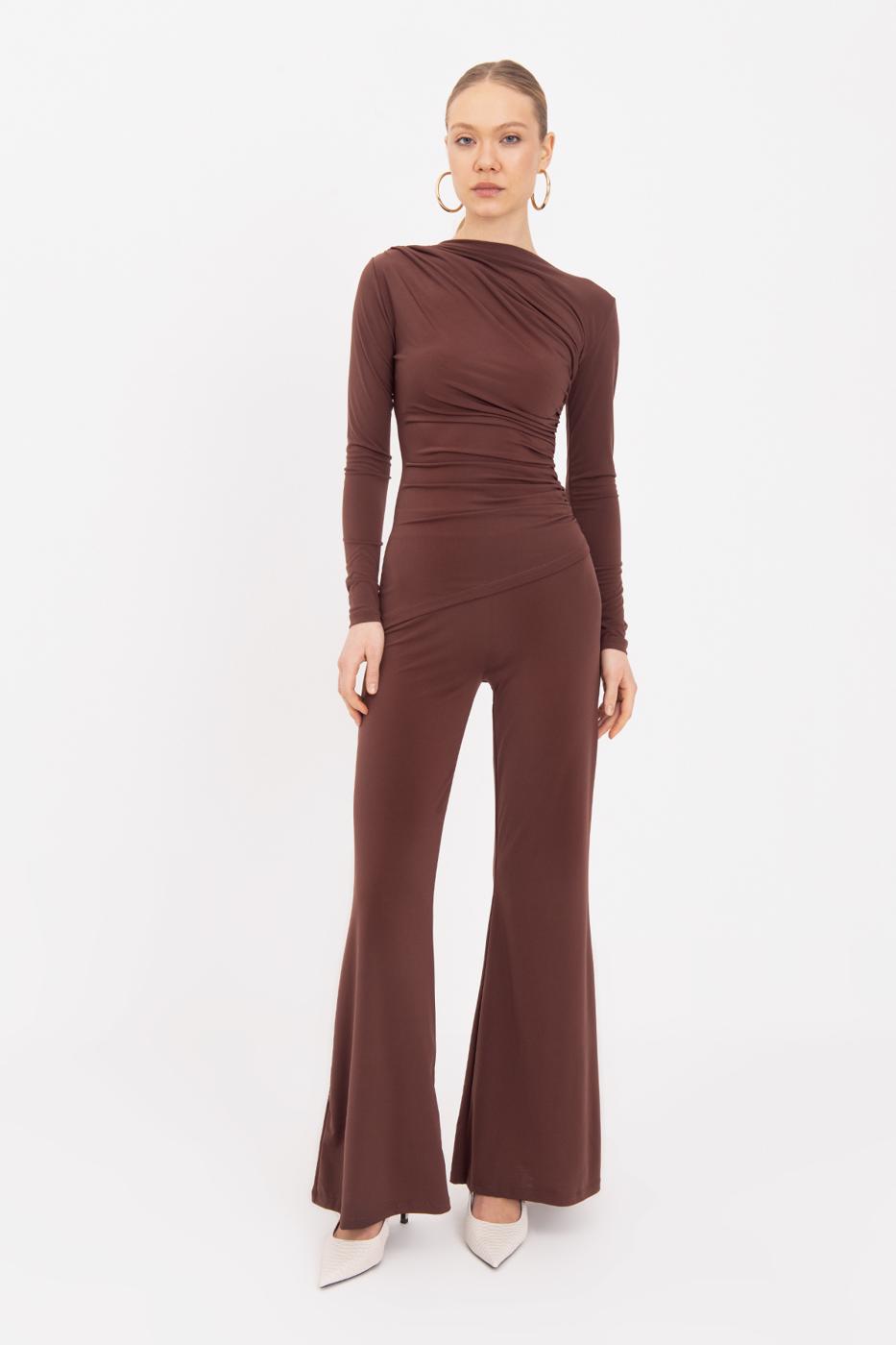 Flared Trousers Brown