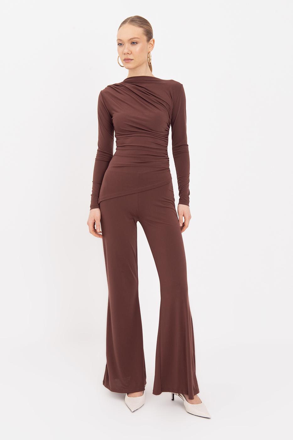 Flared Trousers Brown
