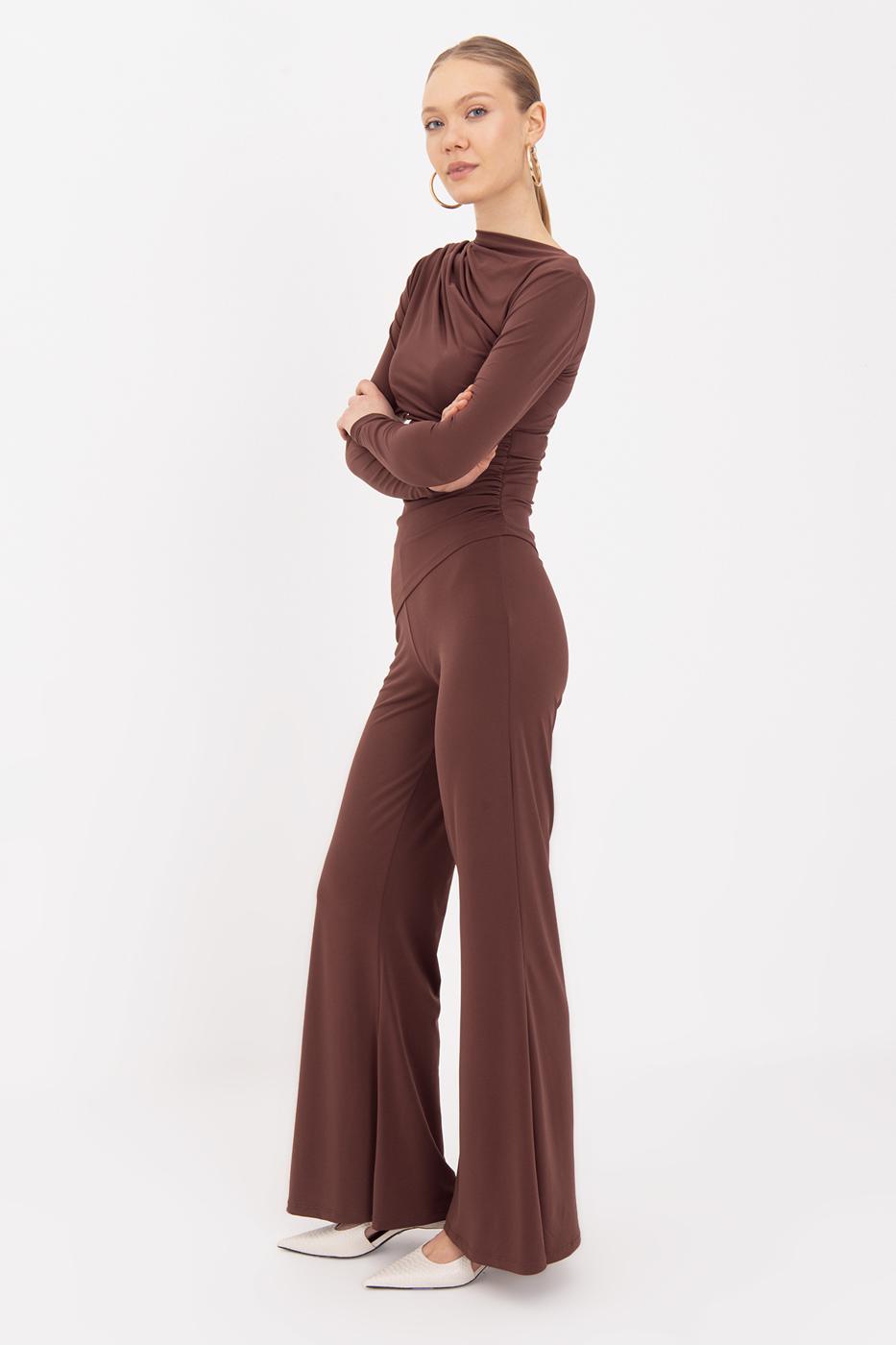 Flared Trousers Brown