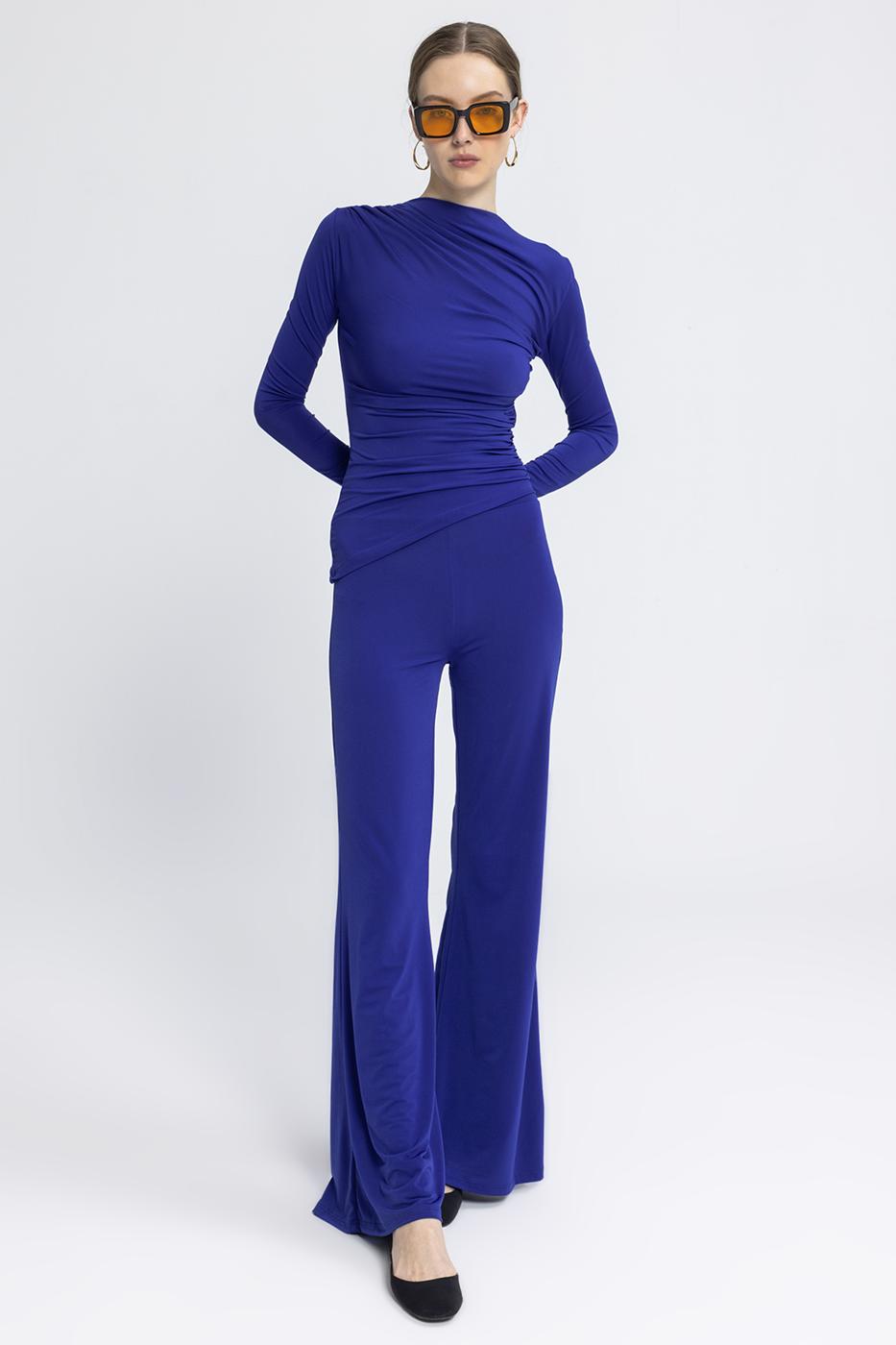 Flared Trousers Sax blue