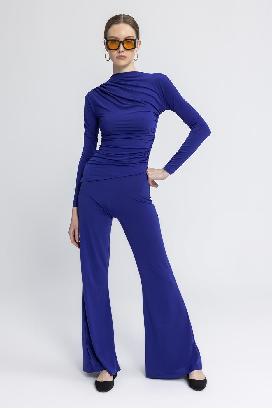 Flared Trousers Sax blue
