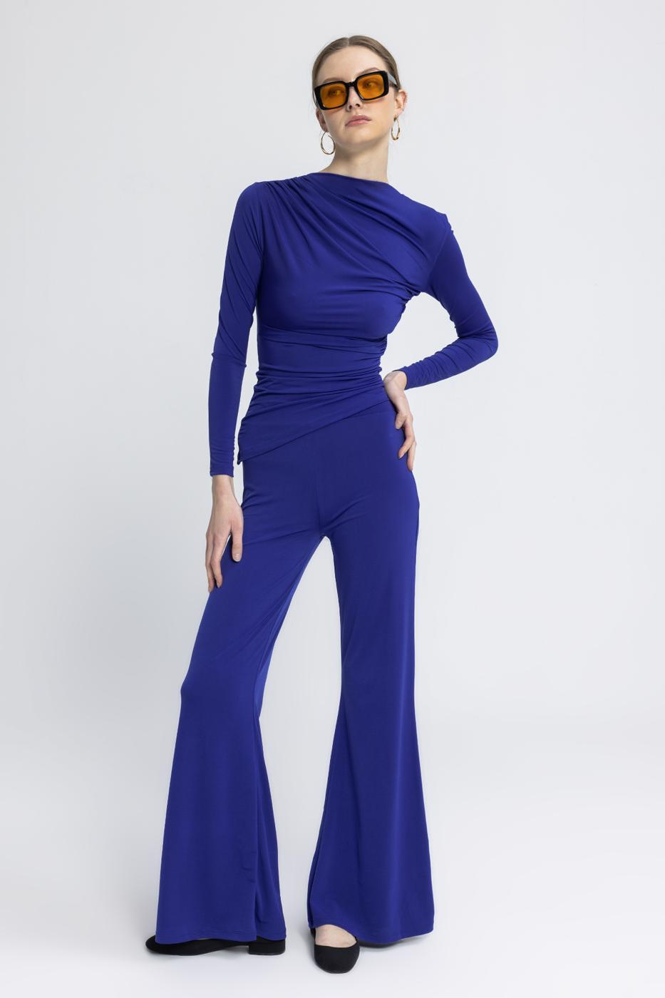 Flared Trousers Sax blue