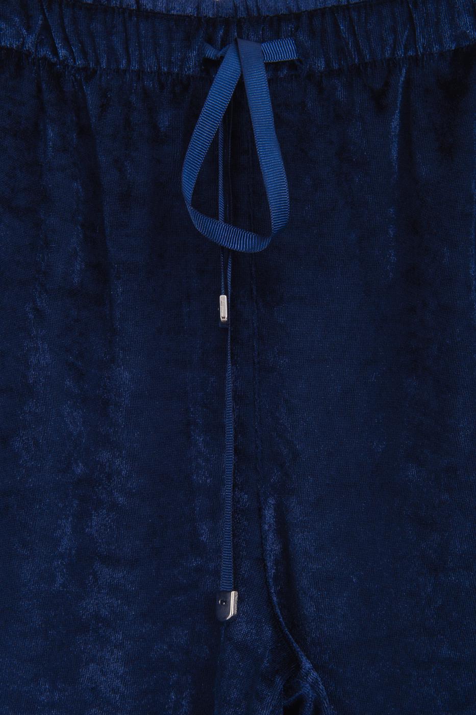 Wide-leg velvet trousers Navy