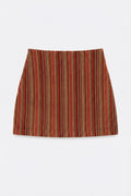 Velvet Pencil Mini Skirt Multı colour