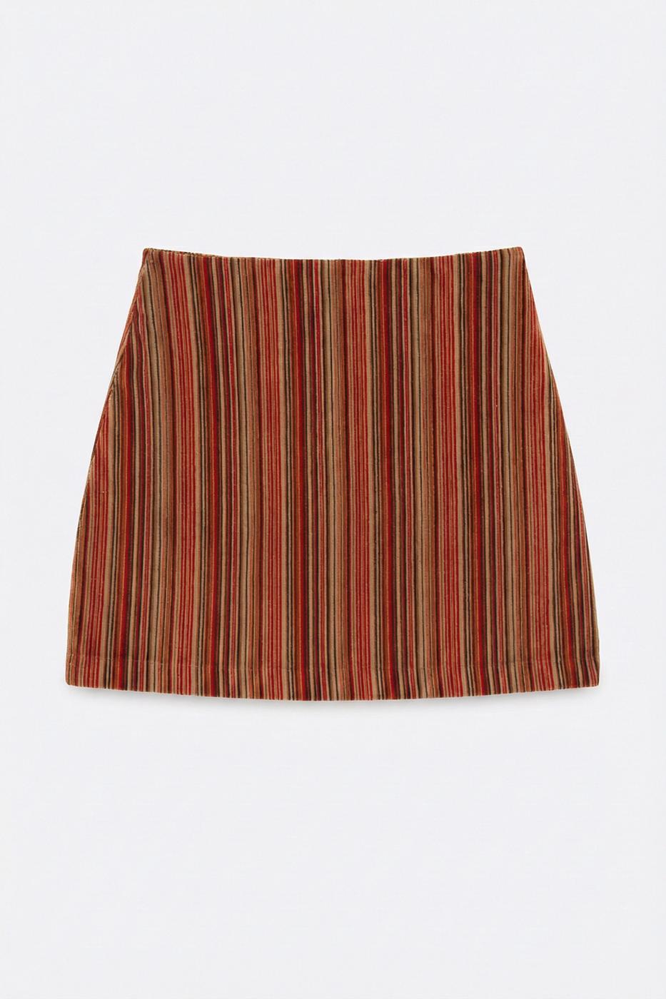 Velvet Pencil Mini Skirt Multı colour