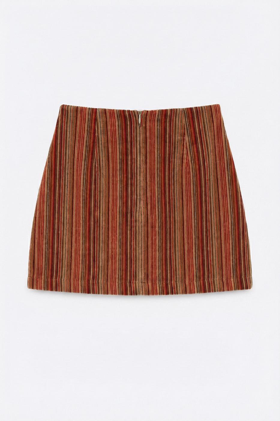 Velvet Pencil Mini Skirt Multı colour